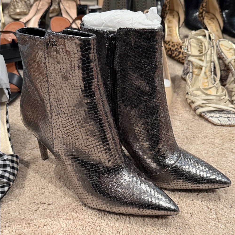 Michael Kors Metallic Ankle Boots - Picture 1 of 1